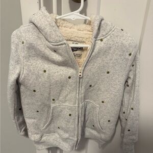 OshKosh B'gosh Gray Hoodie with Gold Dots
